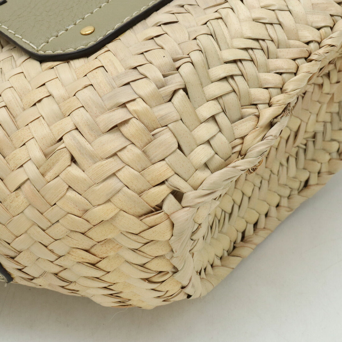 Chloe Marcie Small Basket Raffia Leather Shoulder Bag