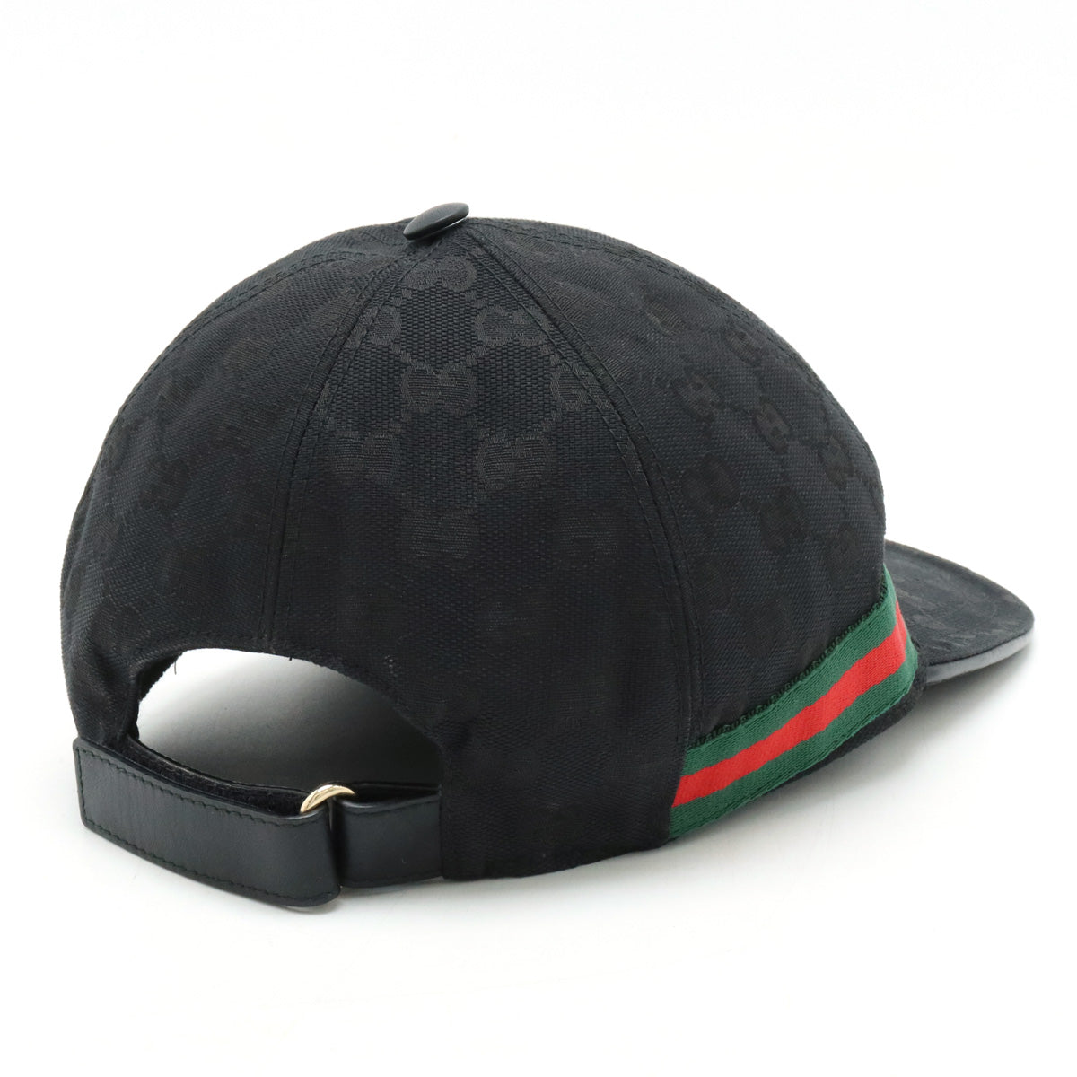 Gucci Original GG Canvas Baseball Cap Hat Black Red Green L in Great Condition