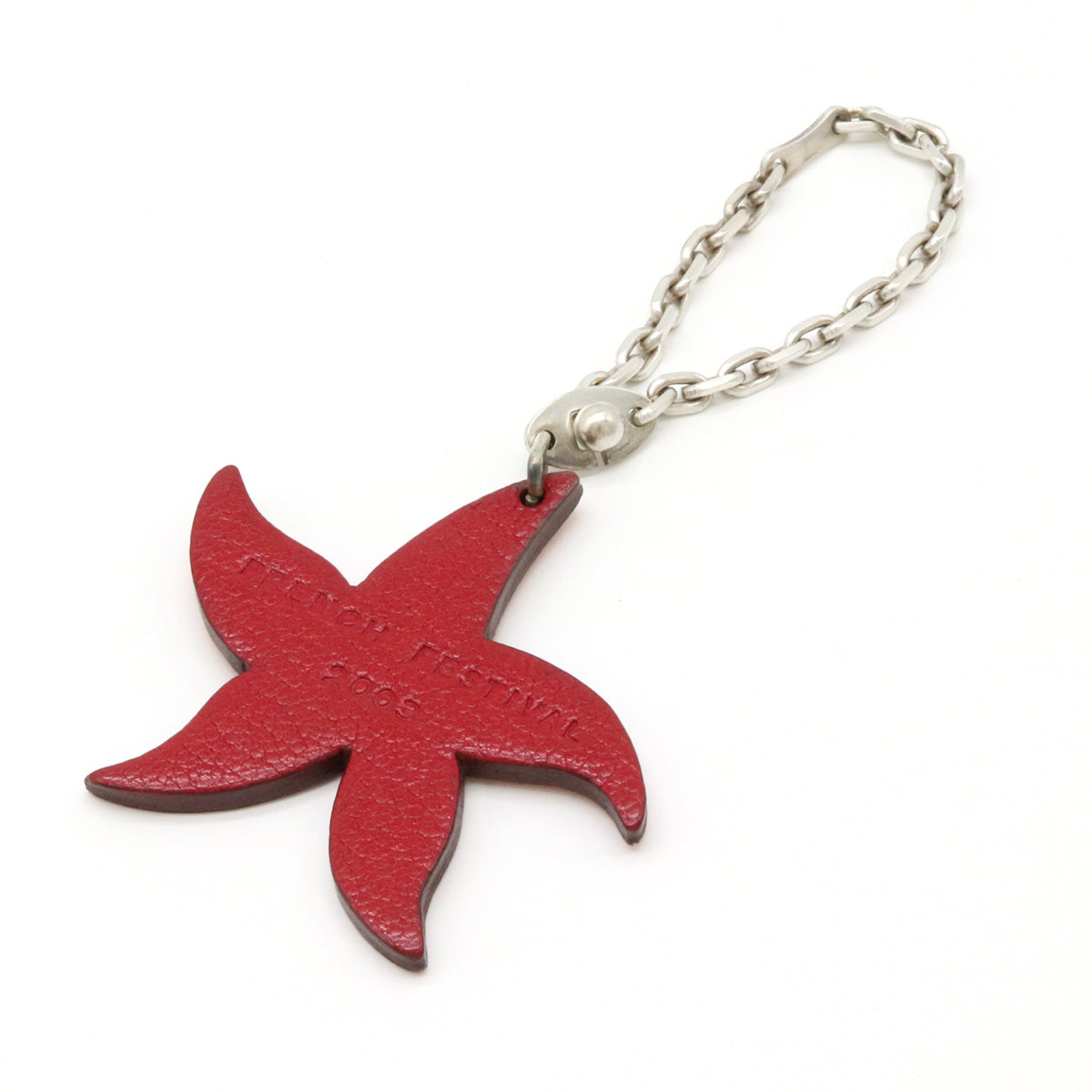 Hermes Leather Bag Charm Key Holder Starfish French Festival in Great Condition