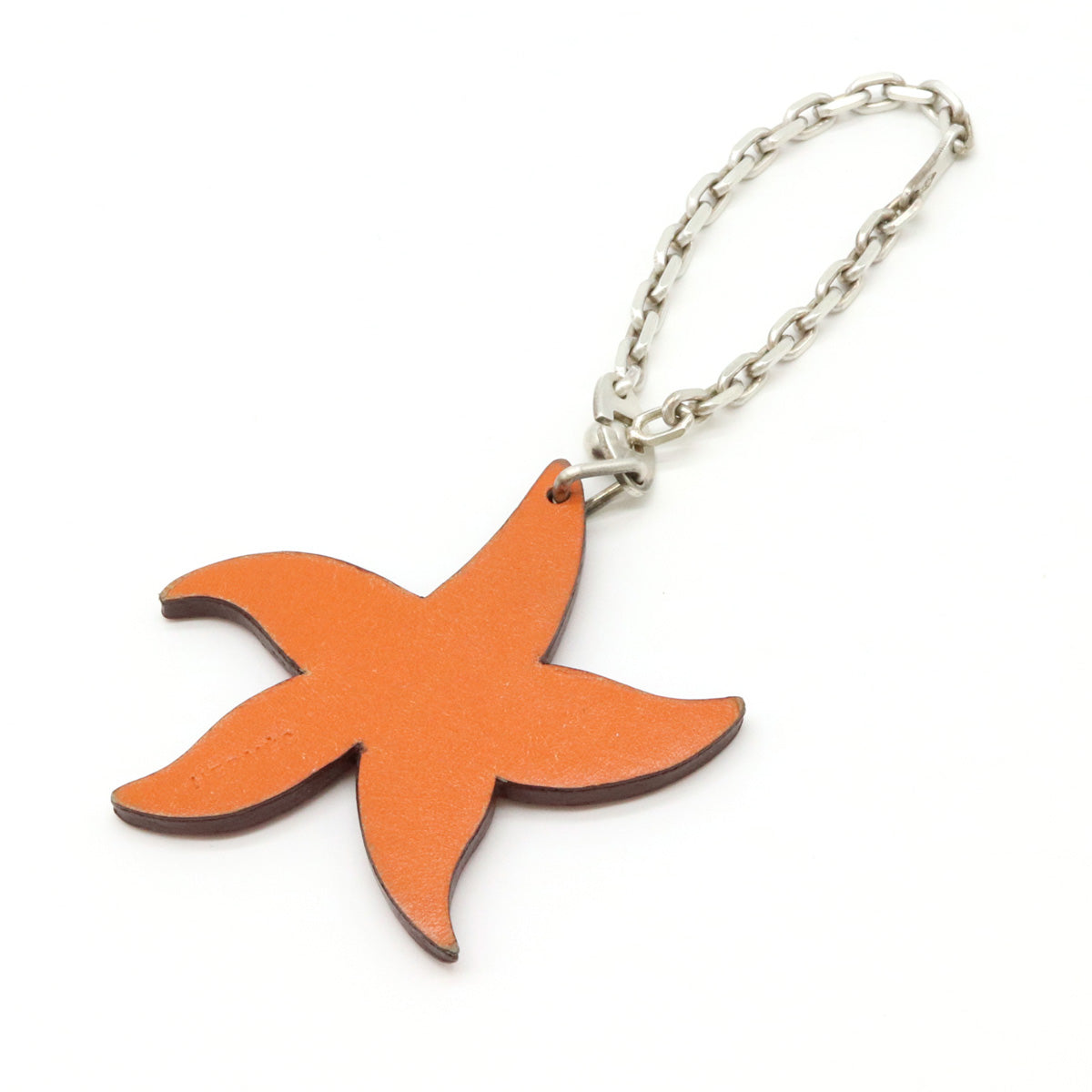 Hermes Leather Bag Charm Key Holder Starfish French Festival in Great Condition