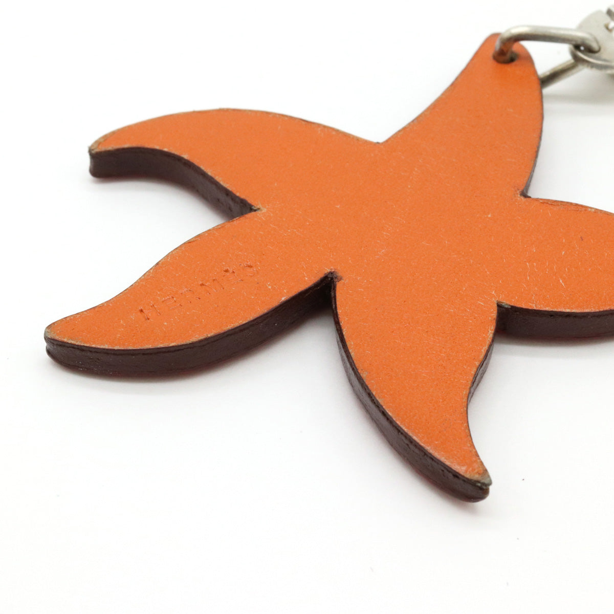 Hermes Leather Bag Charm Key Holder Starfish French Festival in Great Condition