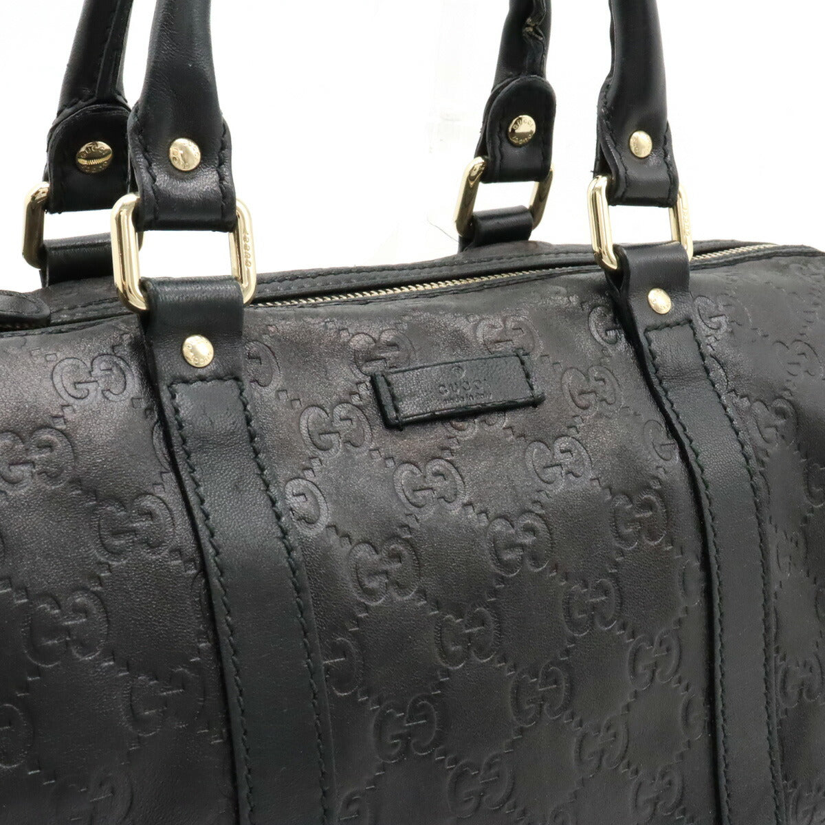 Gucci Leather 2WAY Handbag Mini Boston Black