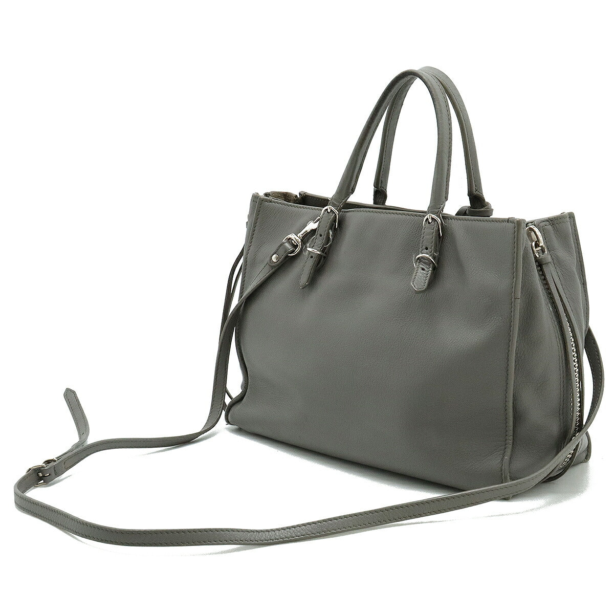 Balenciaga Leather Paper A6 Zip Around Handbag