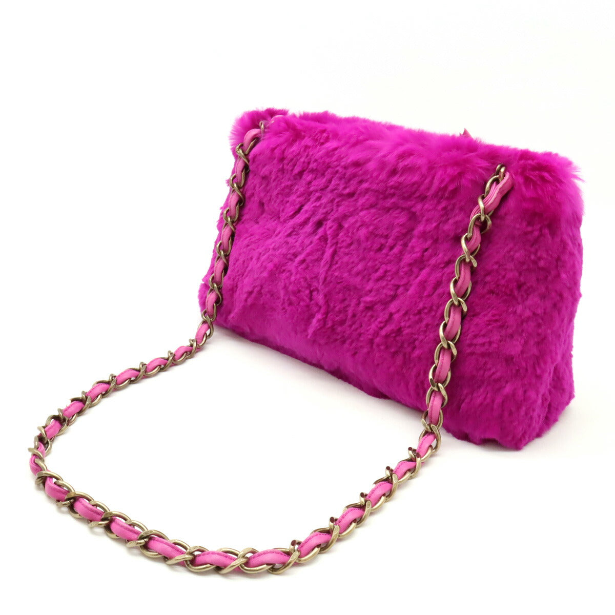 Chanel Rabbit Fur Leather Shoulder Bag