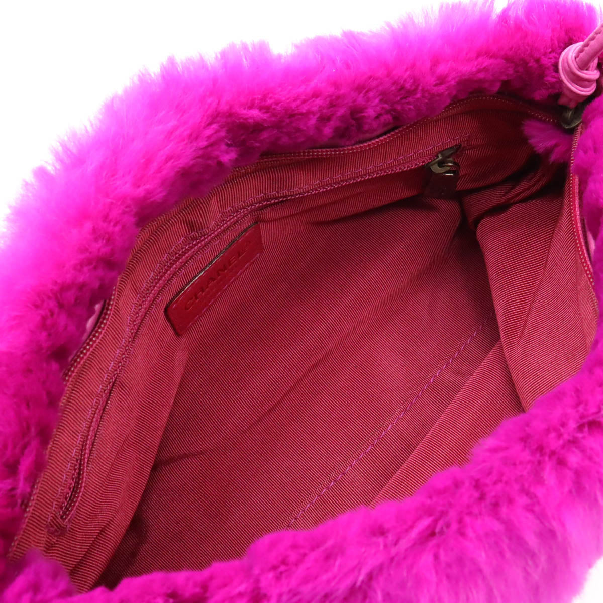 Chanel Rabbit Fur Leather Shoulder Bag