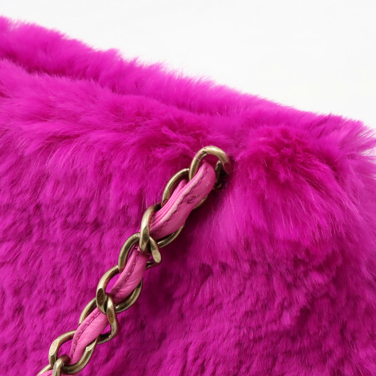 Chanel Rabbit Fur Leather Shoulder Bag