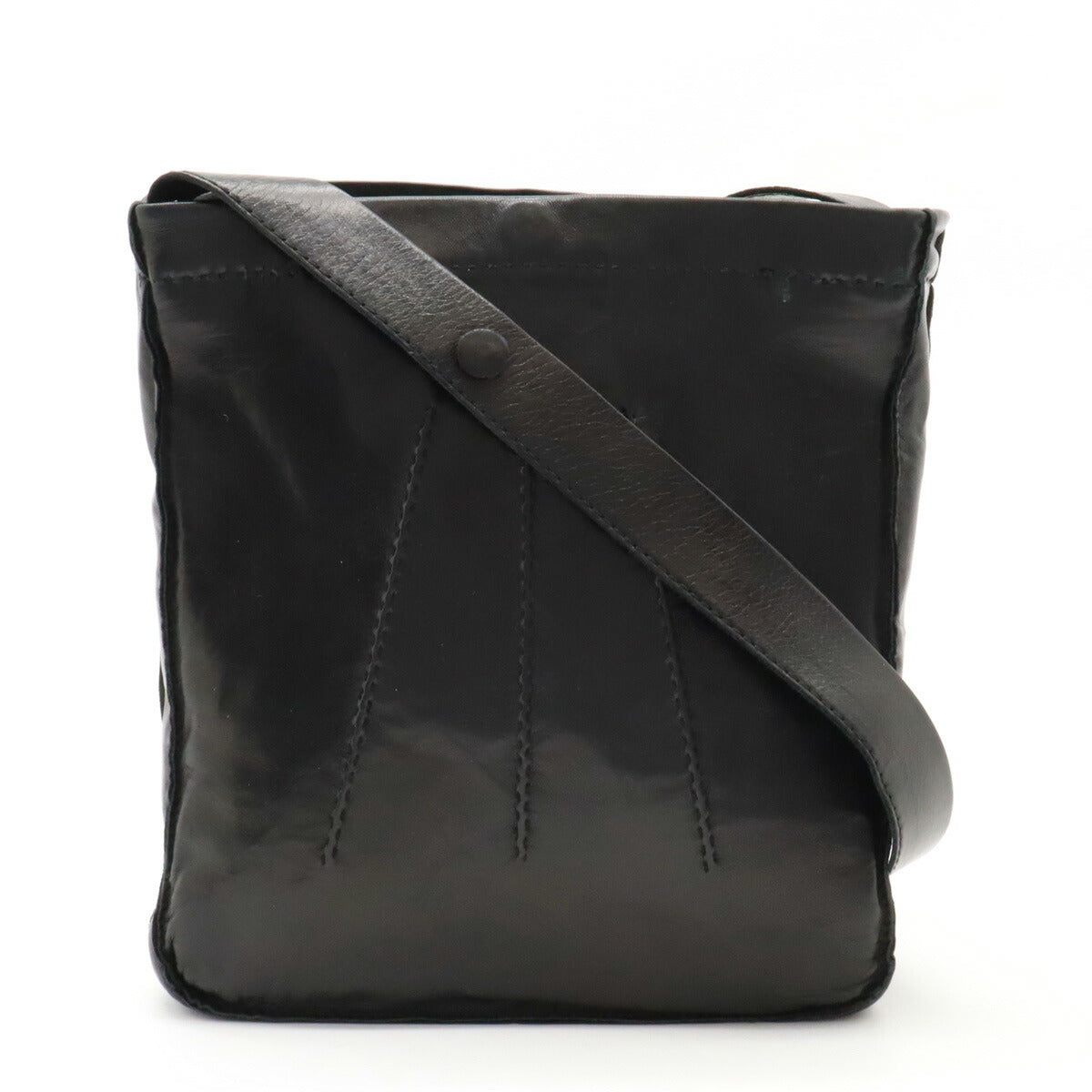 Hermes Leather Shoulder Bag Pochette Black