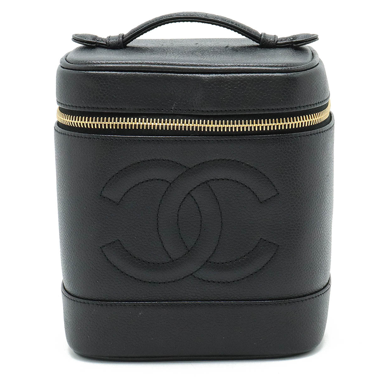 Chanel Caviar Vanity Bag Black Leather