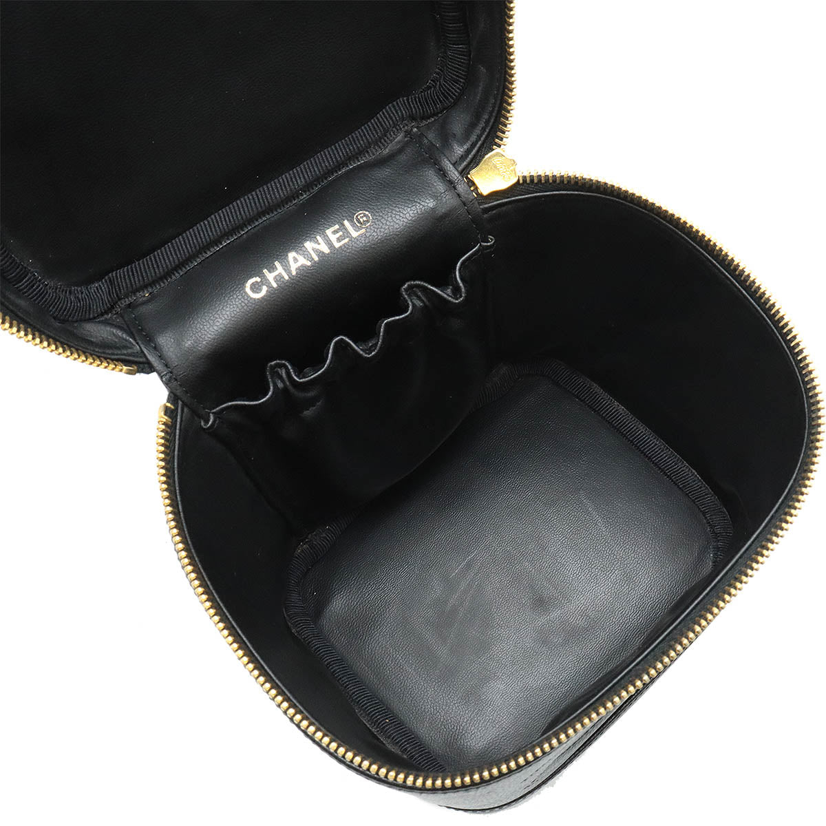 Chanel Caviar Vanity Bag Black Leather