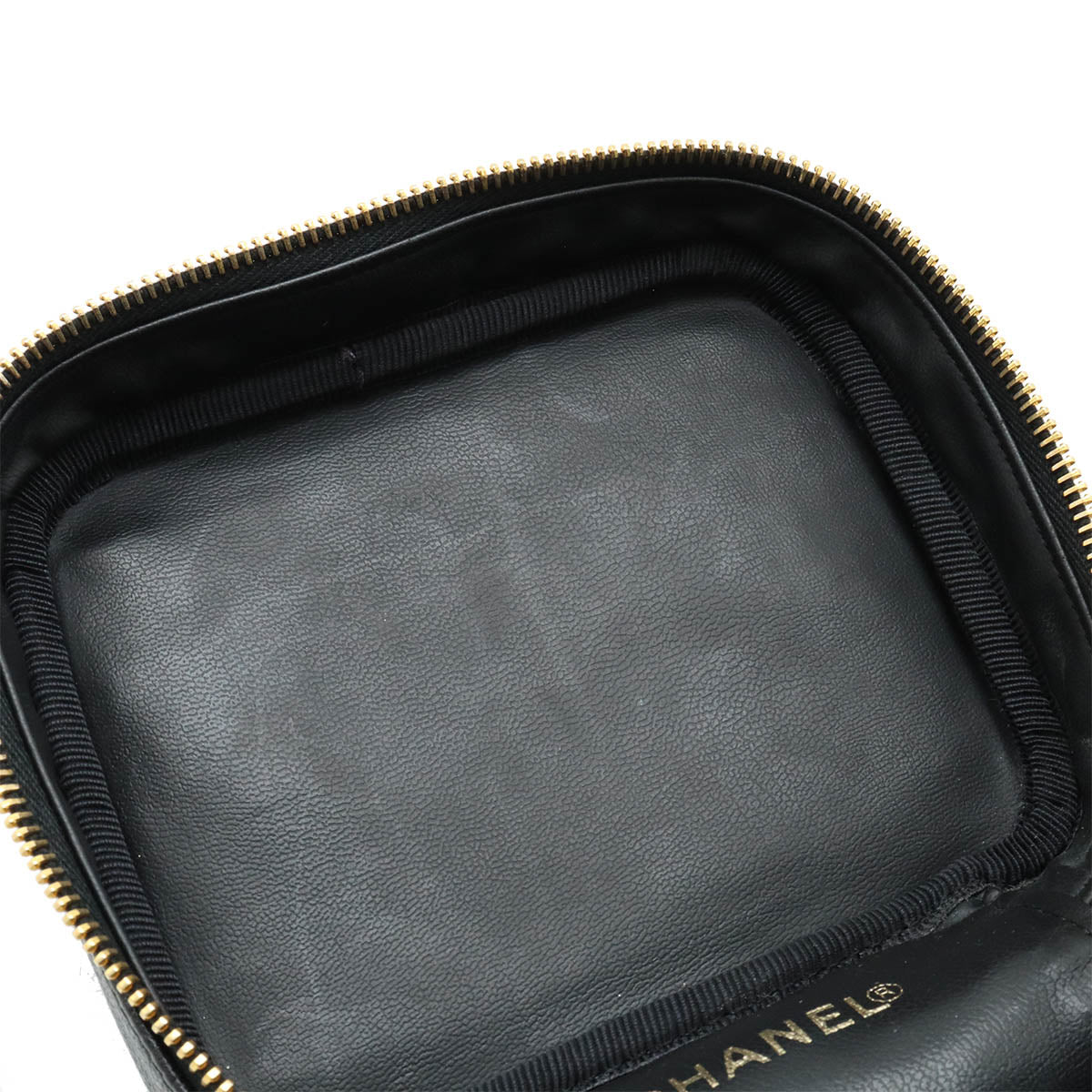 Chanel Caviar Vanity Bag Black Leather