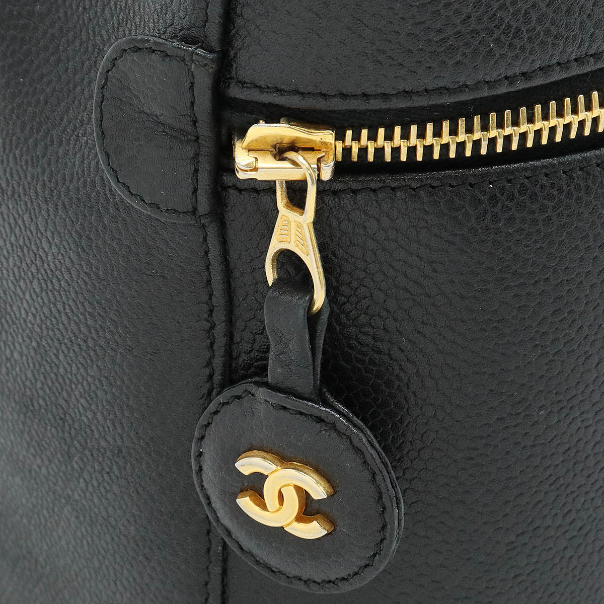 Chanel Caviar Vanity Bag Black Leather