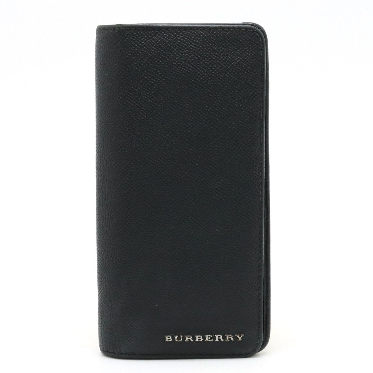 Burberry Leather Bifold Long Wallet Black in Very Good Condition