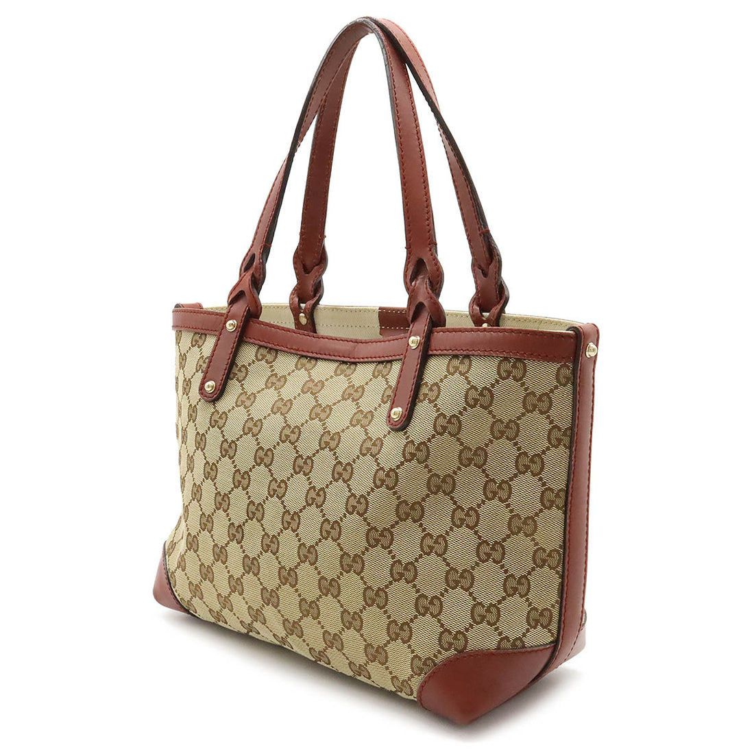 Gucci GG Canvas Leather Tote Bag 269878