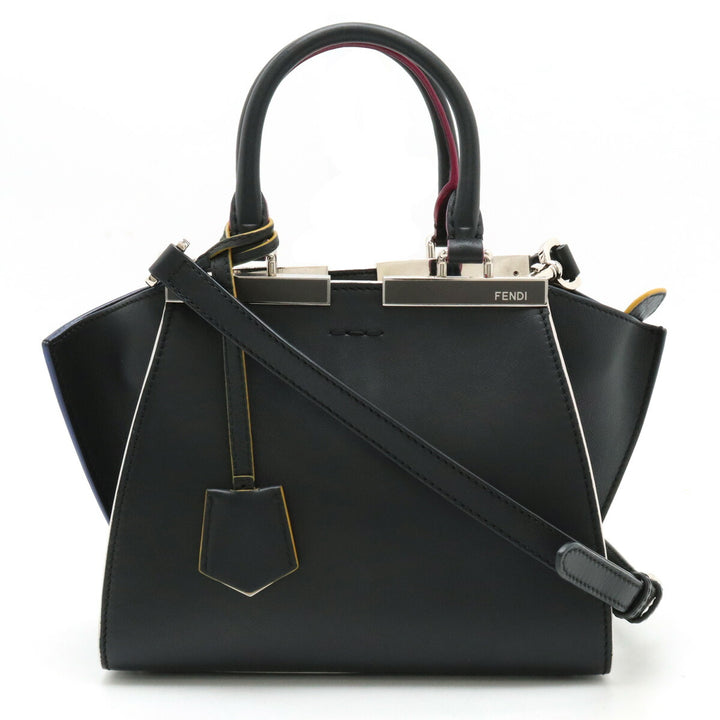 Fendi Leather Petit 2WAY Handbag Black