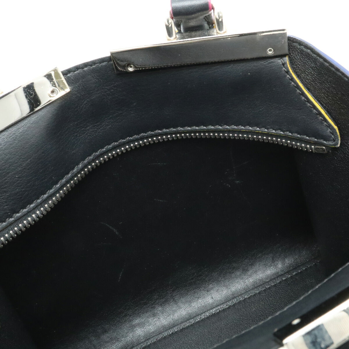 Fendi Leather Petit 2WAY Handbag Black in Very Good Condition