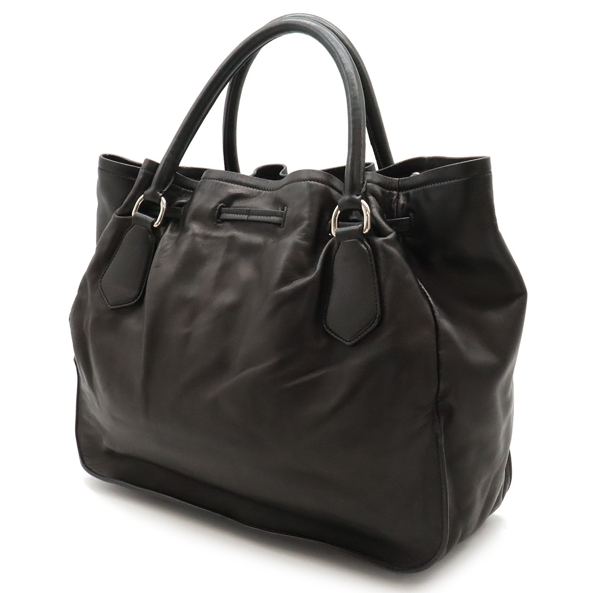 Prada Nappa Leather Tote Bag Black in Great Condition