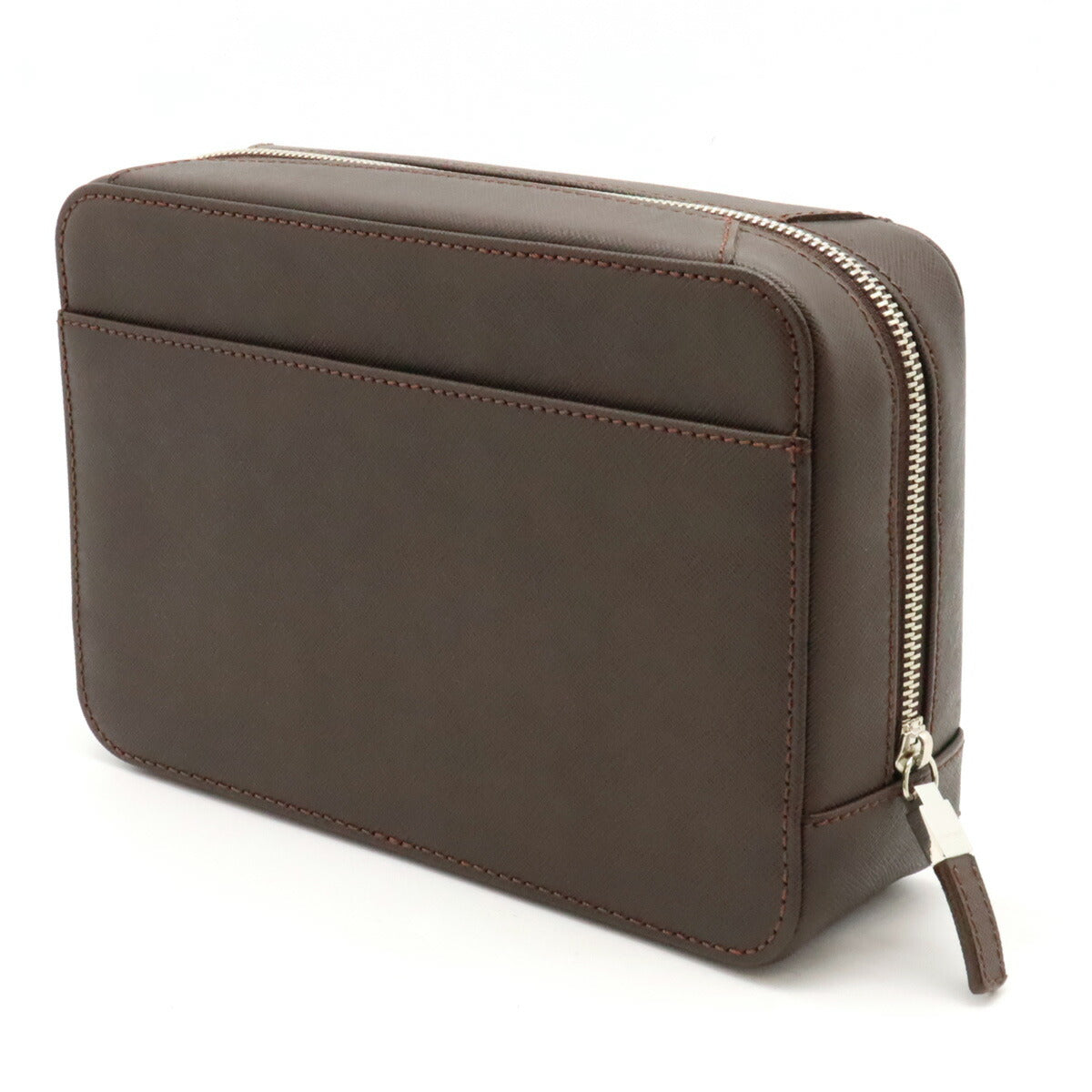 Burberry Leather Clutch Bag Dark Brown