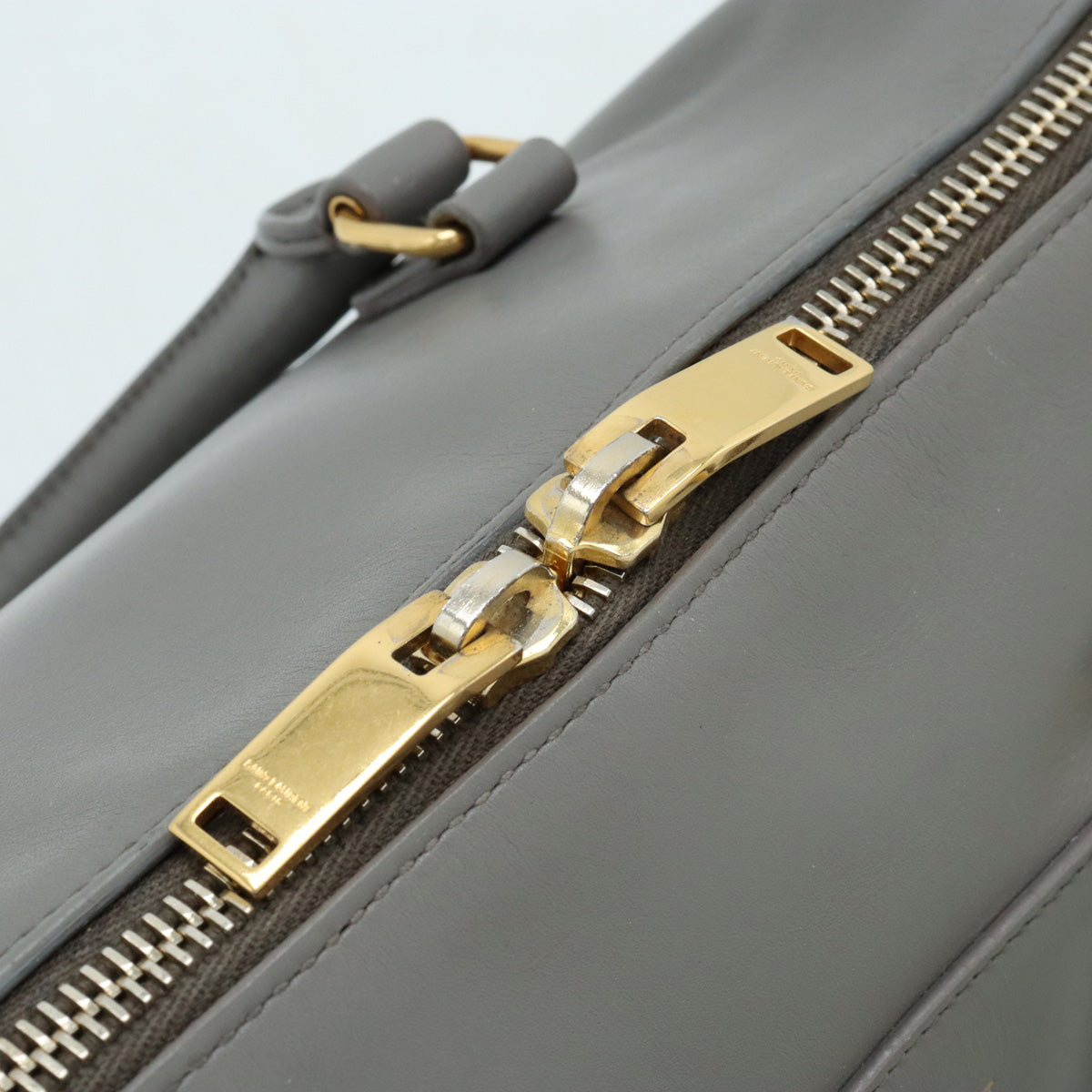 Saint Laurent Leather Baby Duffle Handbag Gray