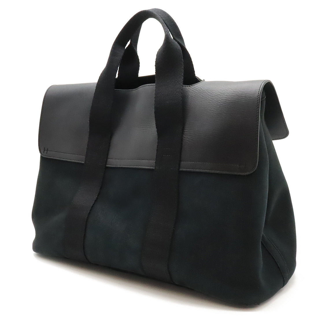 Hermes Valparaiso MM Black Leather Tote Bag in Good Condition