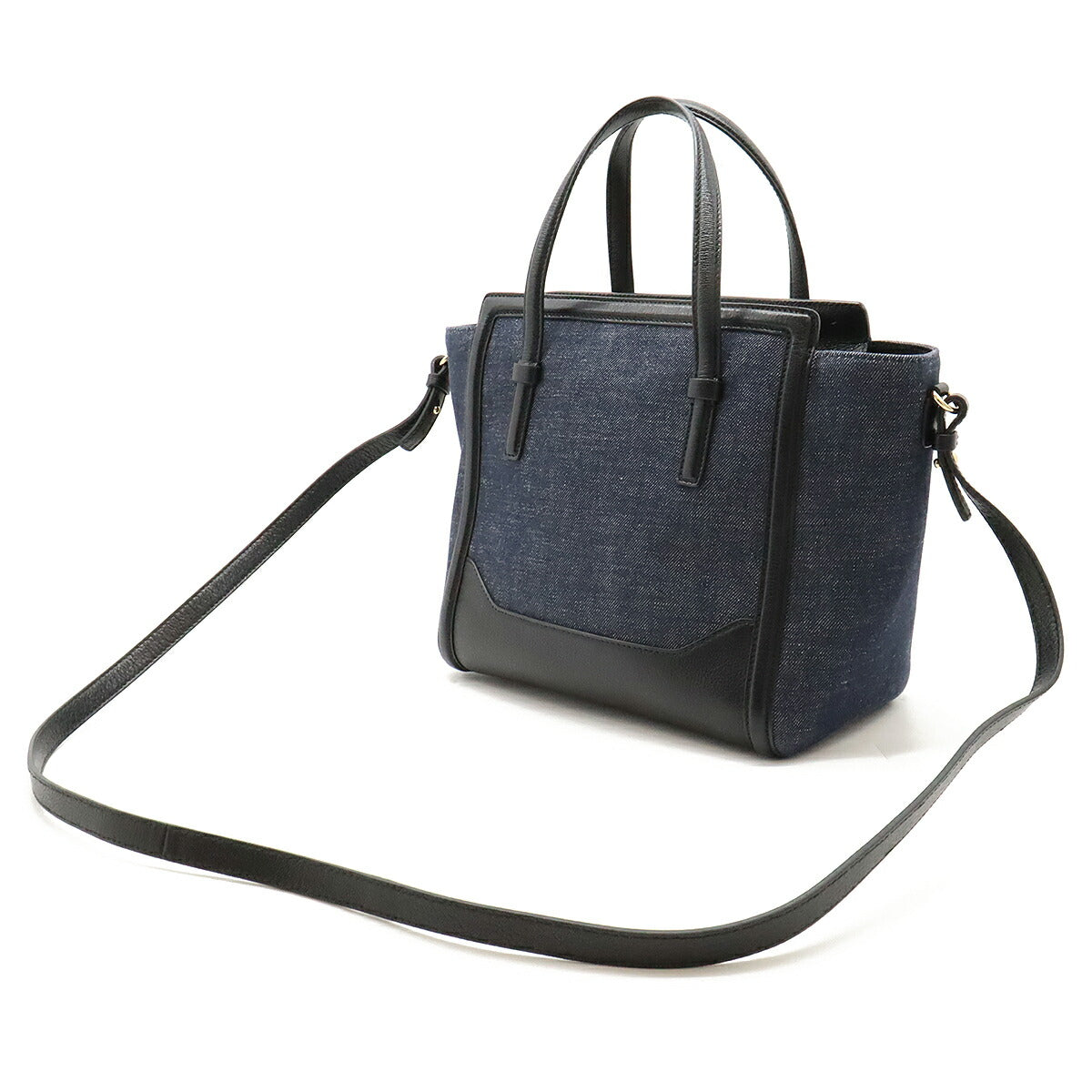 Salvatore Ferragamo Amy Denim Leather Tote Bag