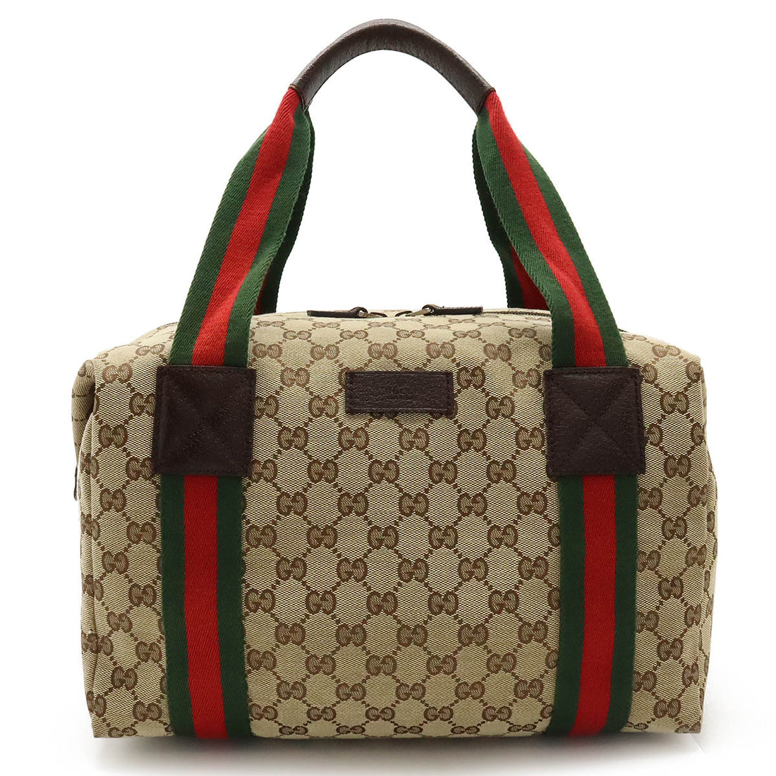 Gucci GG Canvas Leather Handbag Mini Boston