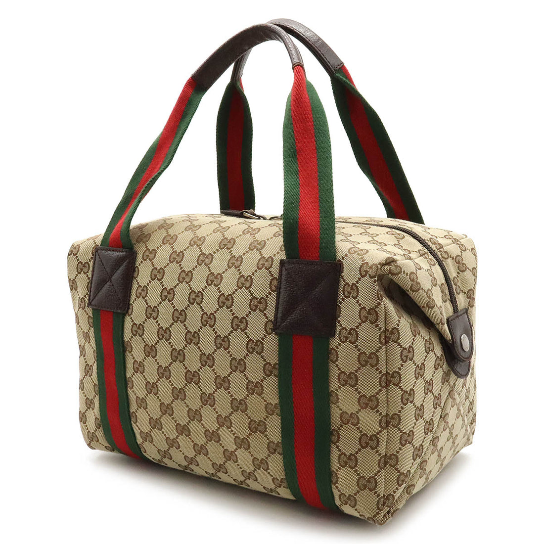 Gucci GG Canvas Leather Handbag Mini Boston Bag 235135