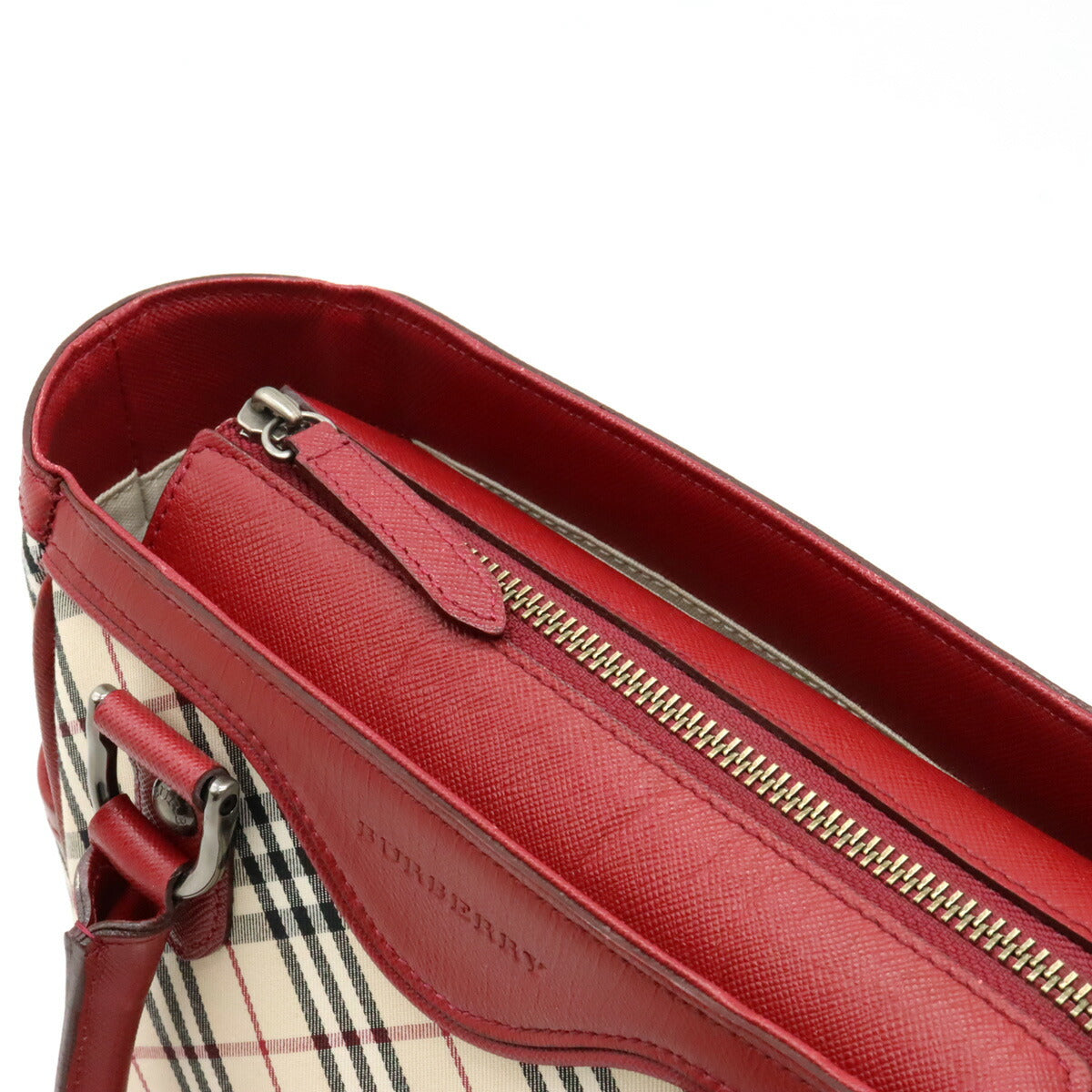 Burberry Nova Check Canvas Leather Tote Bag