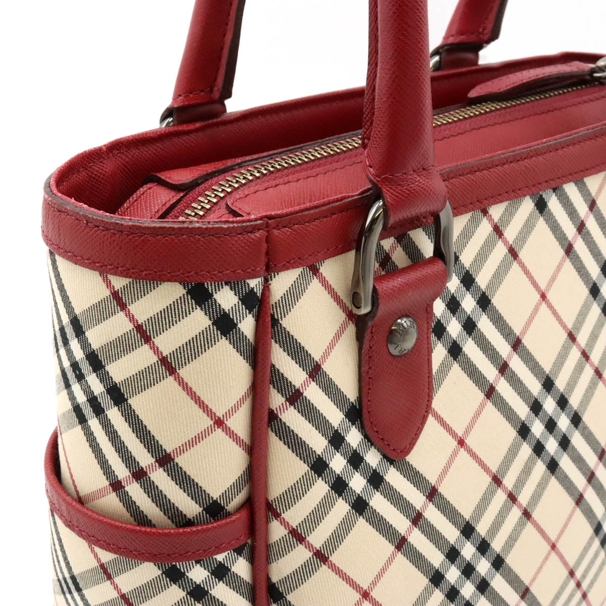 Burberry Nova Check Canvas Leather Tote Bag