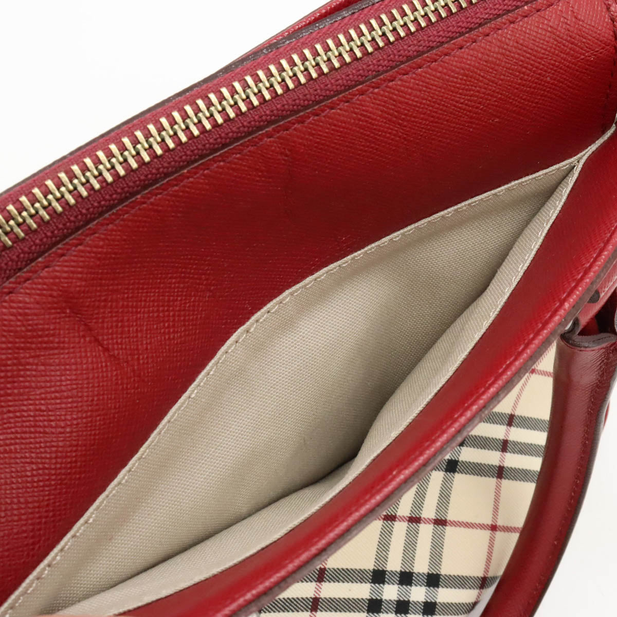 Burberry Nova Check Canvas Leather Tote Bag