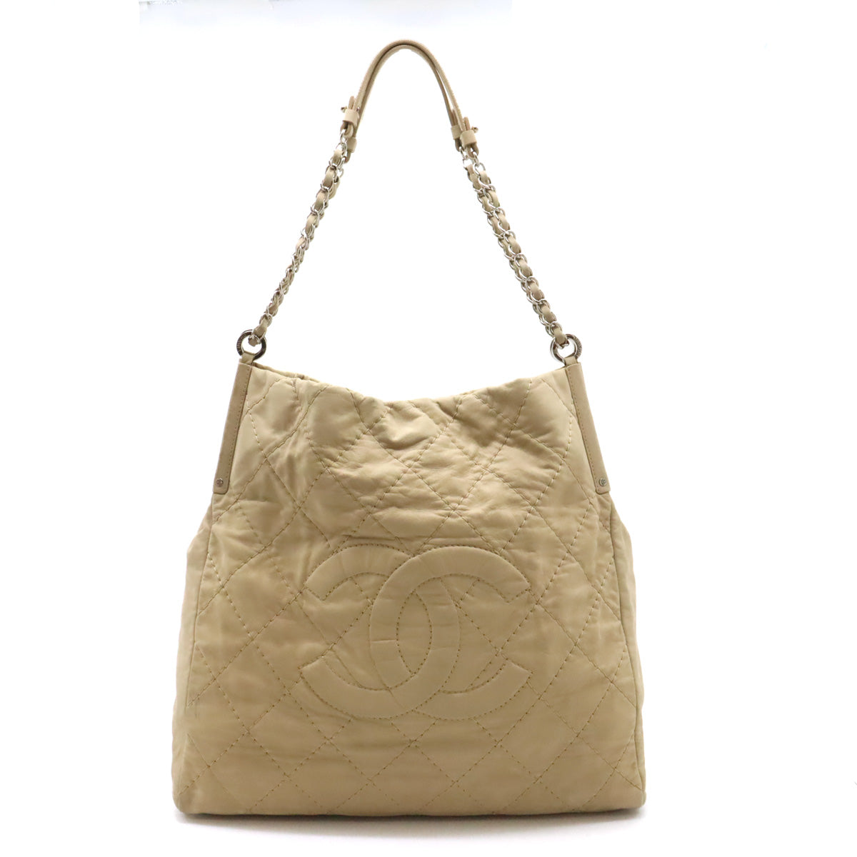 Chanel Nubuck Wild Stitch Coco Mark Chain Tote Shoulder Bag in Very Good Condition