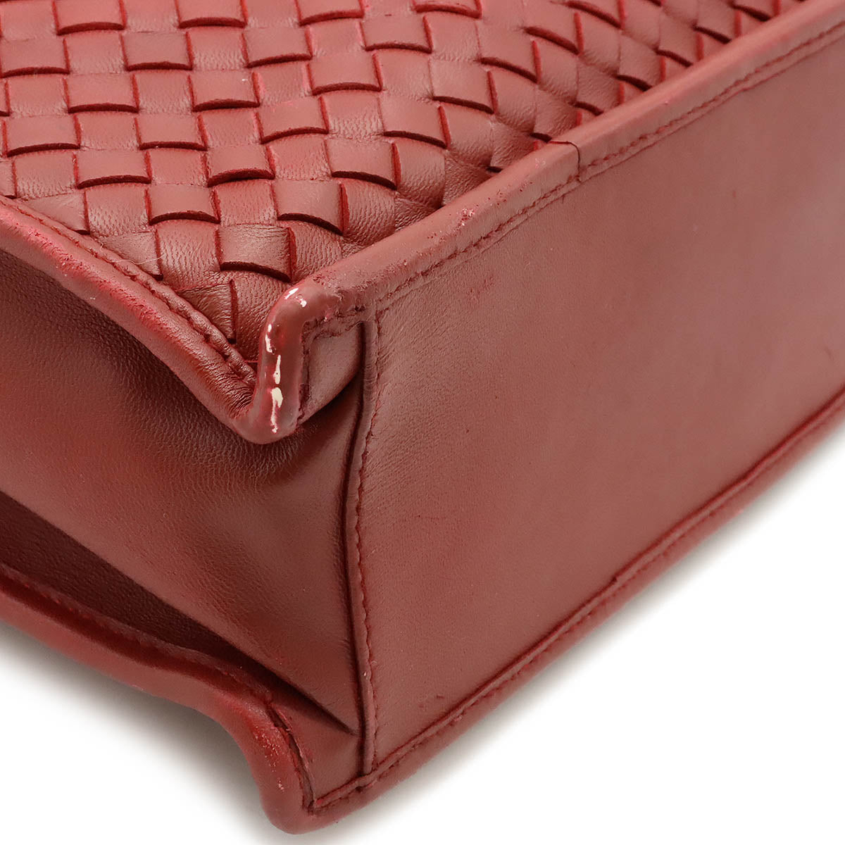 Bottega Veneta Intrecciato Leather Briefcase Red