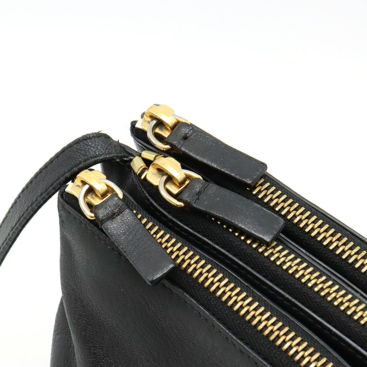 Celine Trio Large Lambskin Shoulder Bag Black