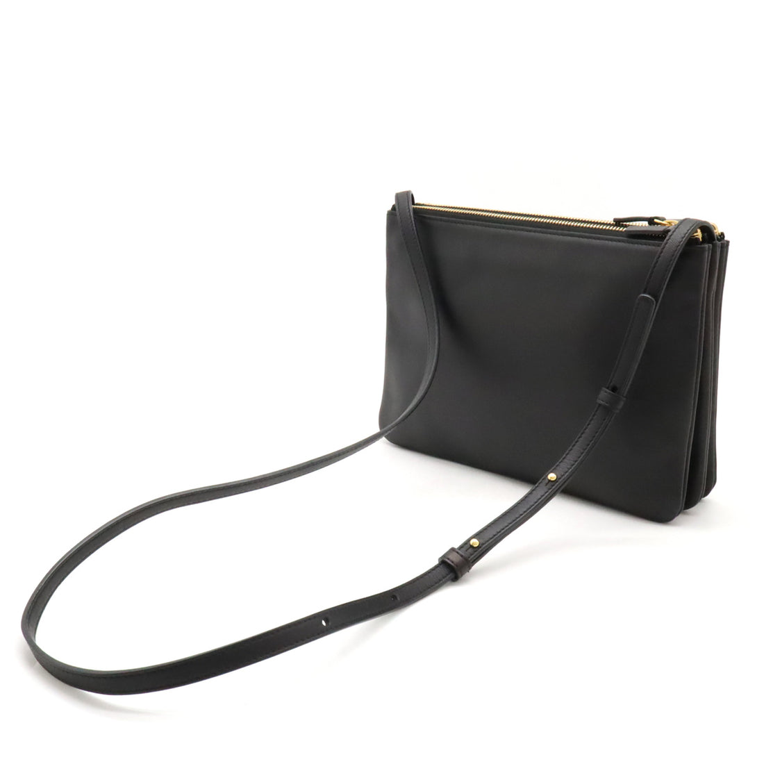 Celine Trio Large Lambskin Shoulder Bag Black