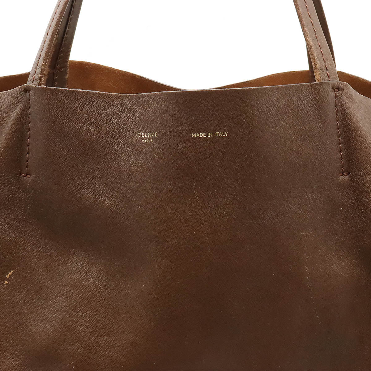 Celine Calf Leather Horizontal Cabas Tote Bag in Good Condition