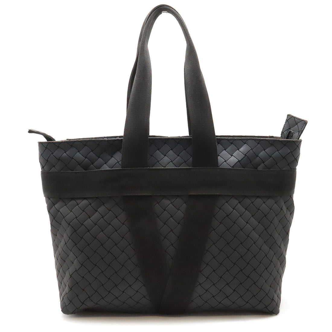 Bottega Veneta Intrecciato Rubber Tote Bag Black