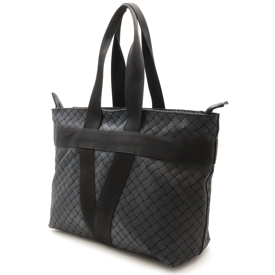 Bottega Veneta Intrecciato Rubber Tote Bag Black