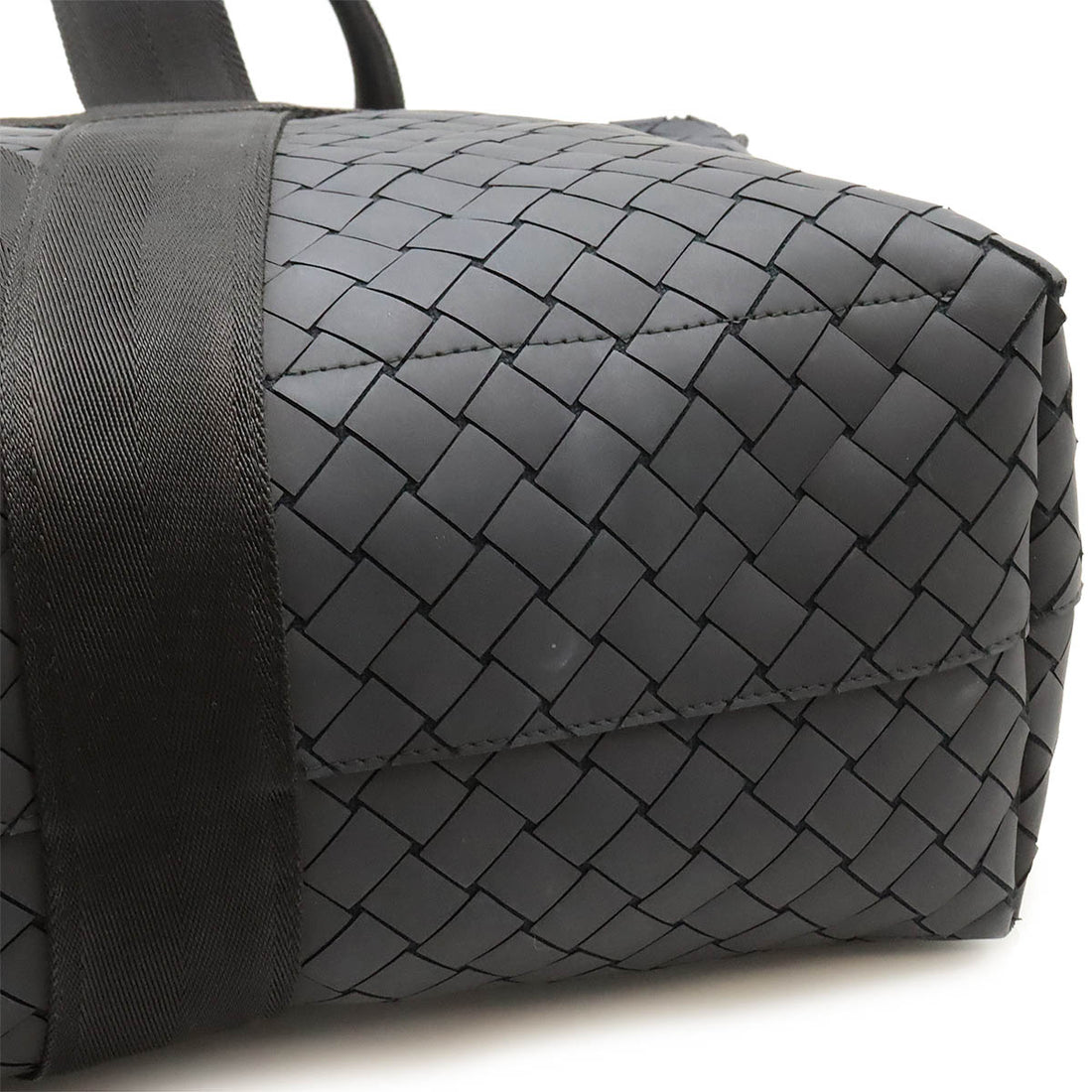 Bottega Veneta Intrecciato Rubber Tote Bag Black