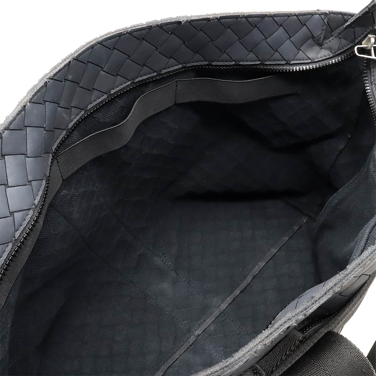 Bottega Veneta Intrecciato Rubber Tote Bag Black