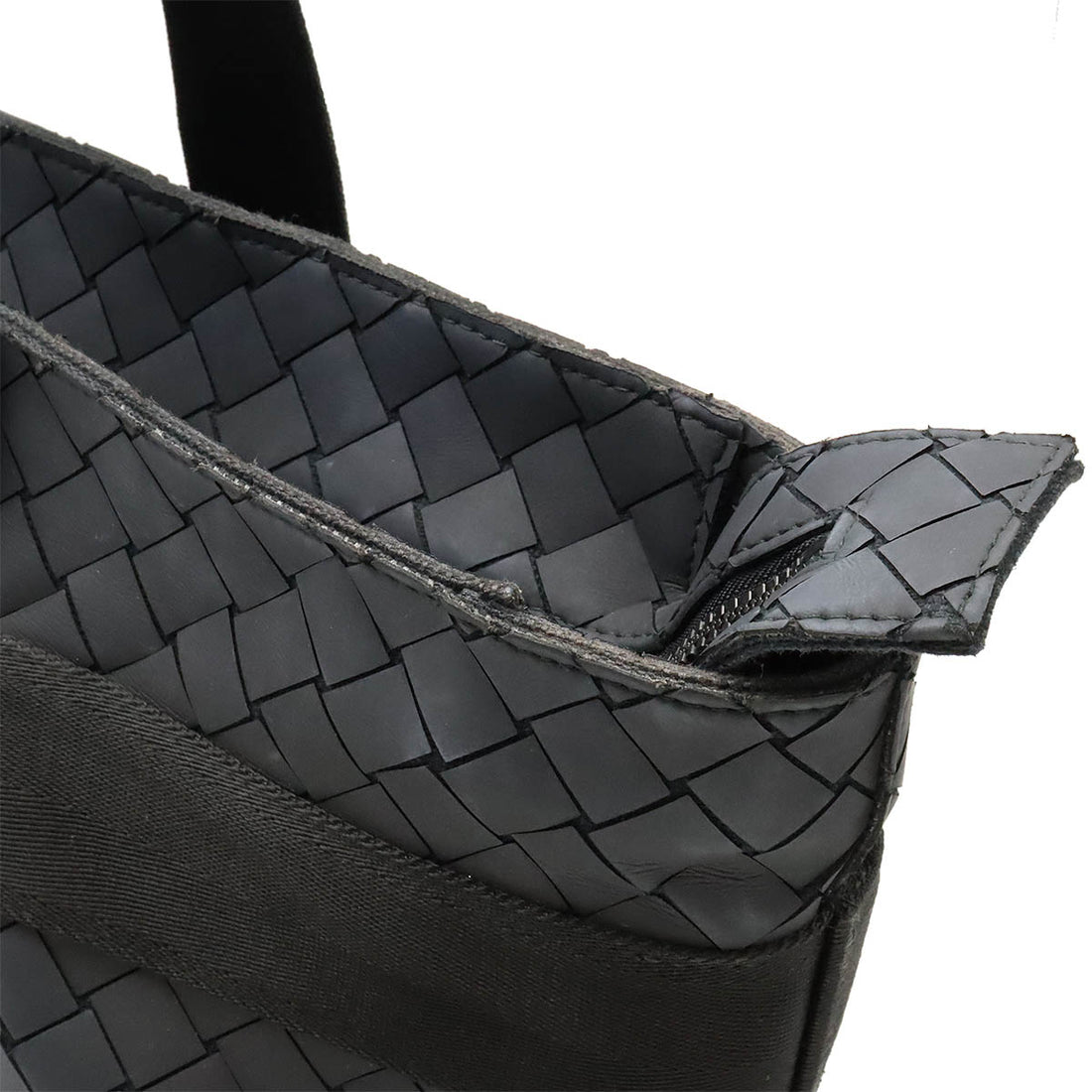 Bottega Veneta Intrecciato Rubber Tote Bag Black