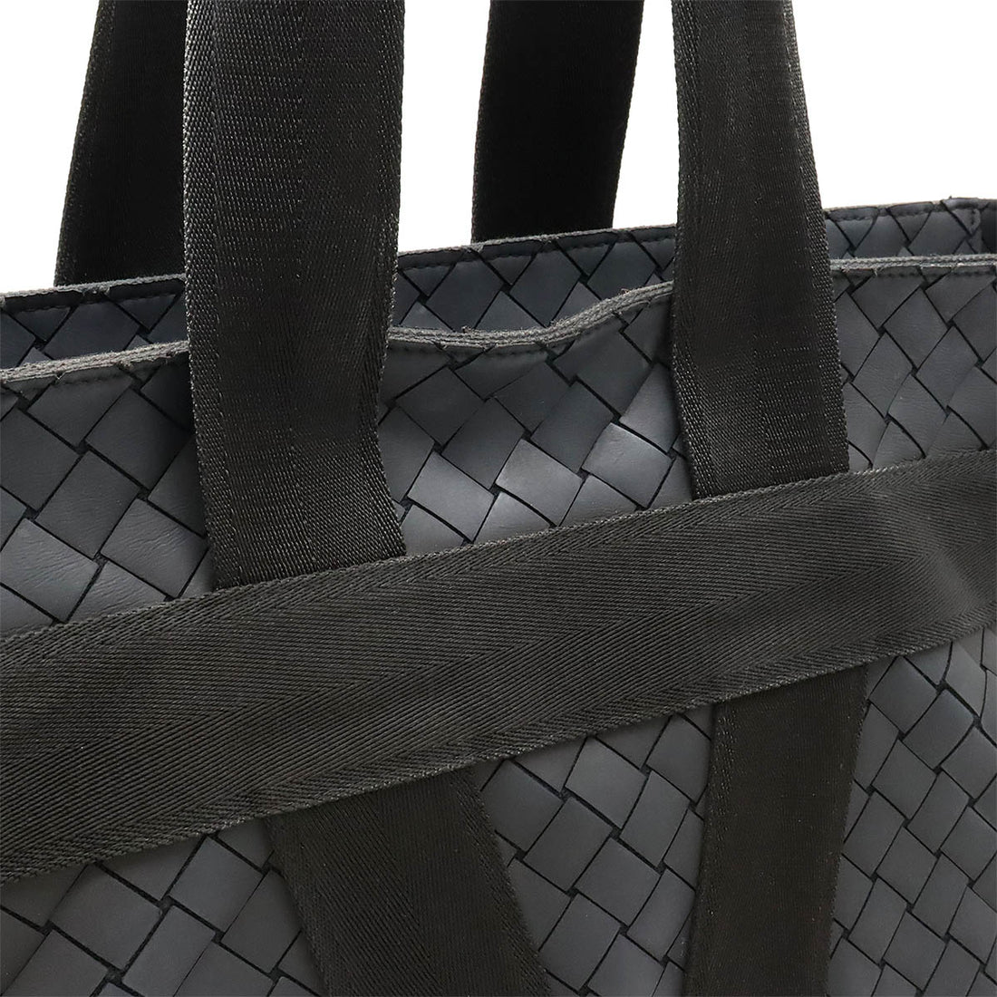 Bottega Veneta Intrecciato Rubber Tote Bag Black