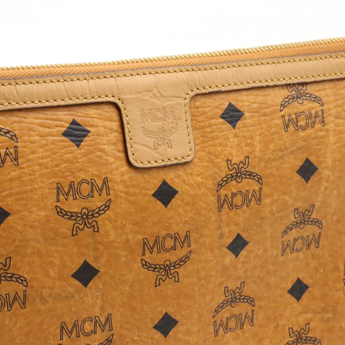 MCM PVC Leather Logo Shoulder Bag in Very Good Condition