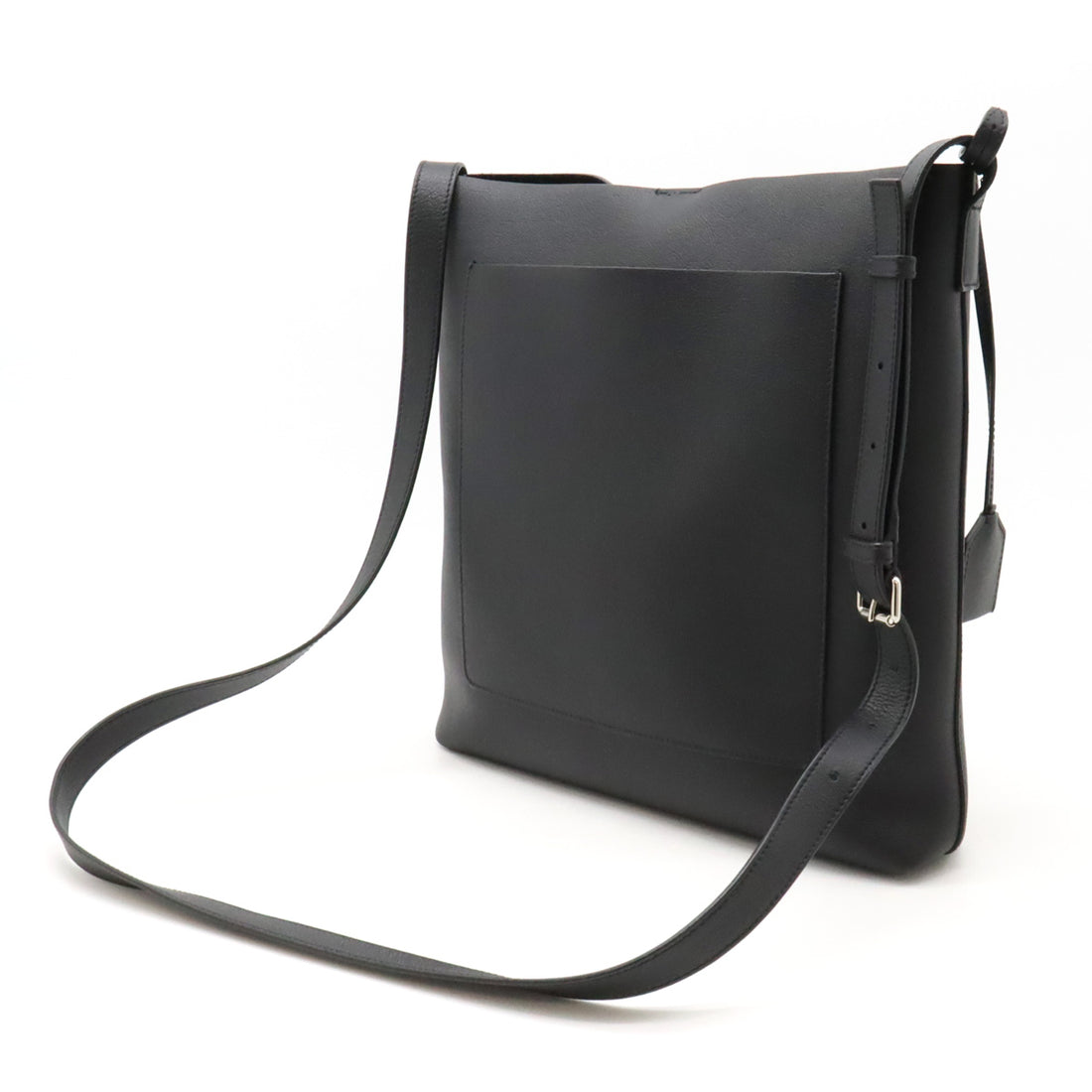 YSL Bold Leather Crossbody Messenger Bag Black