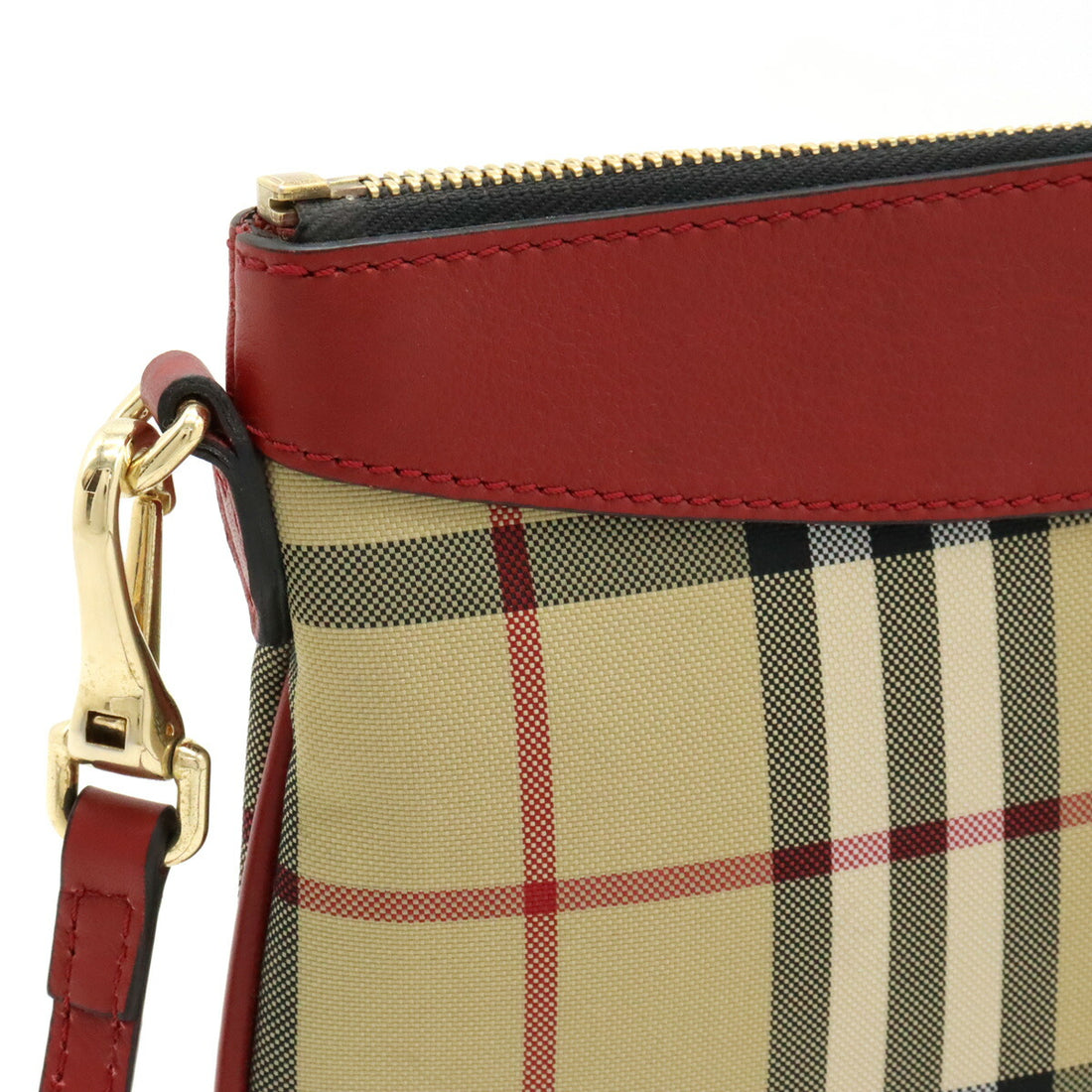 Burberry Nova Check Nylon Canvas Leather 2WAY Shoulder Bag Clutch