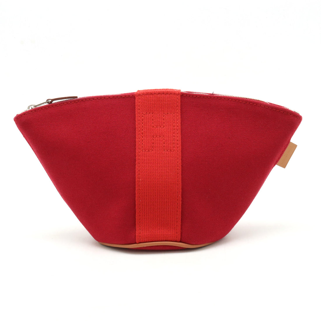 Hermes Trousse Palmyre Mini Cotton Canvas Cosmetic Pouch Red