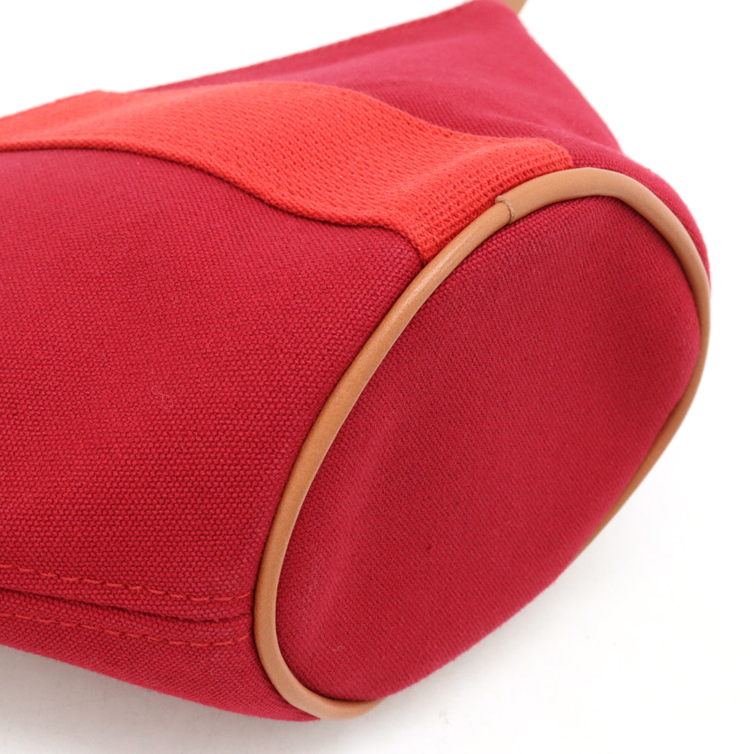 Hermes Trousse Palmyre Mini Cotton Canvas Cosmetic Pouch Red