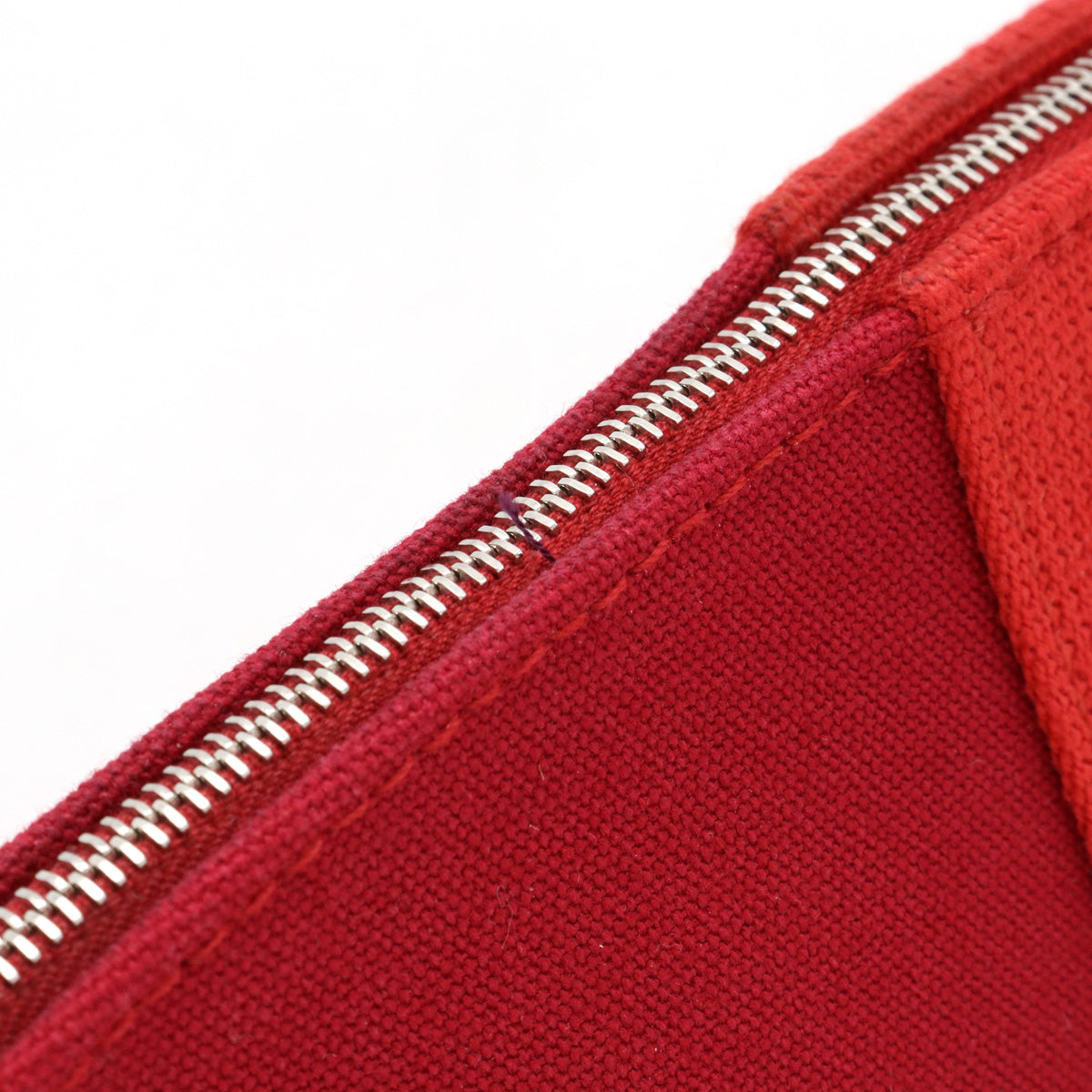 Hermes Trousse Palmyre Mini Cotton Canvas Cosmetic Pouch Red in Pristine Condition