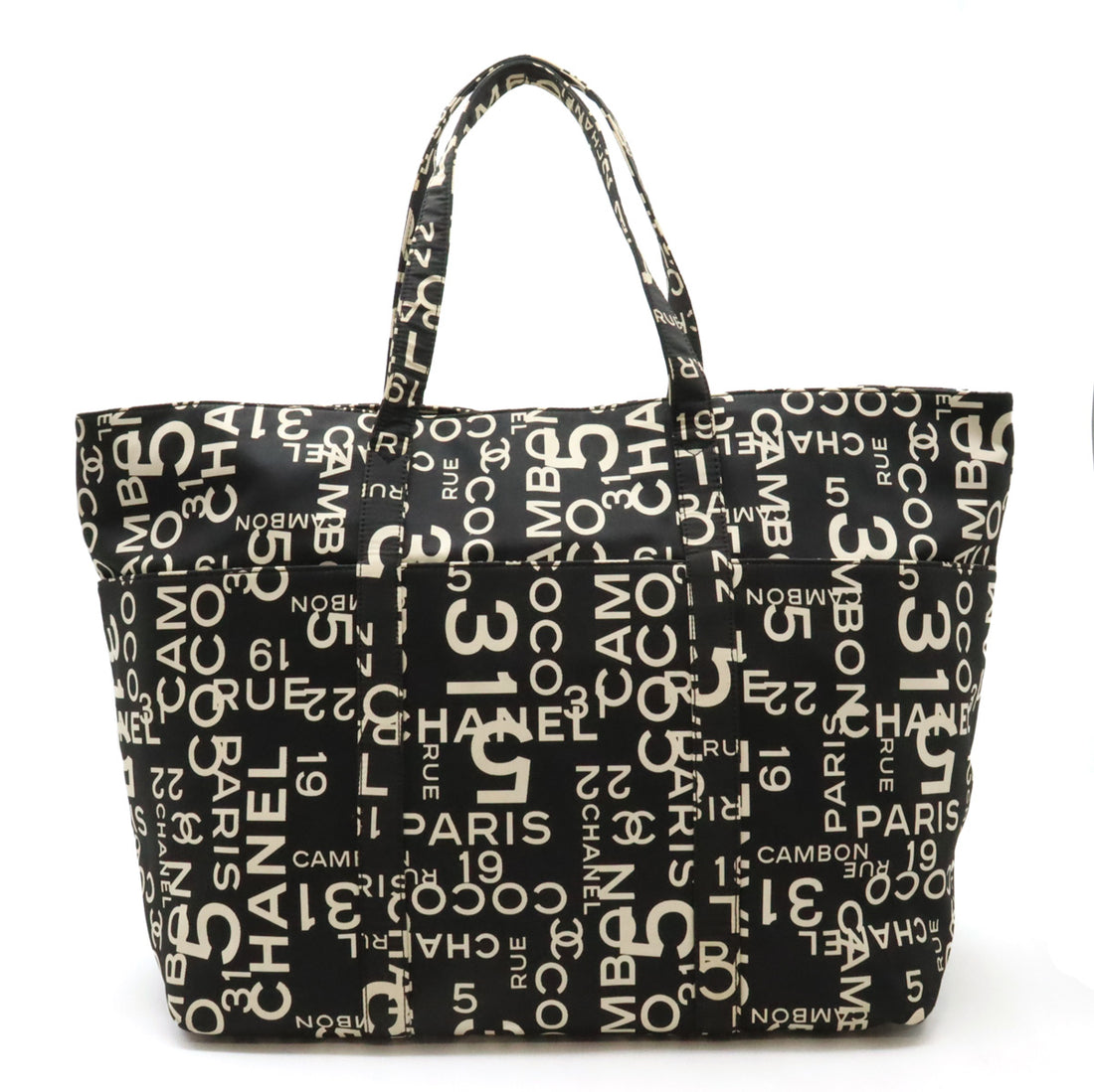 Chanel Canvas Plastic Chain Logo Tote Bag