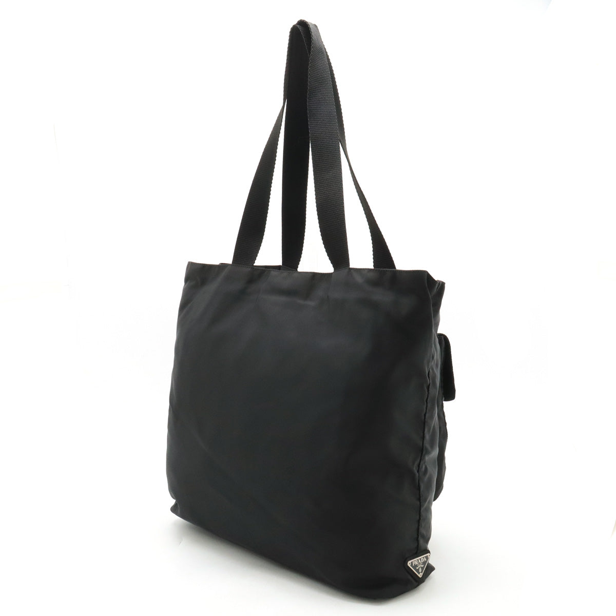 Prada Nylon Leather Tote Bag Black