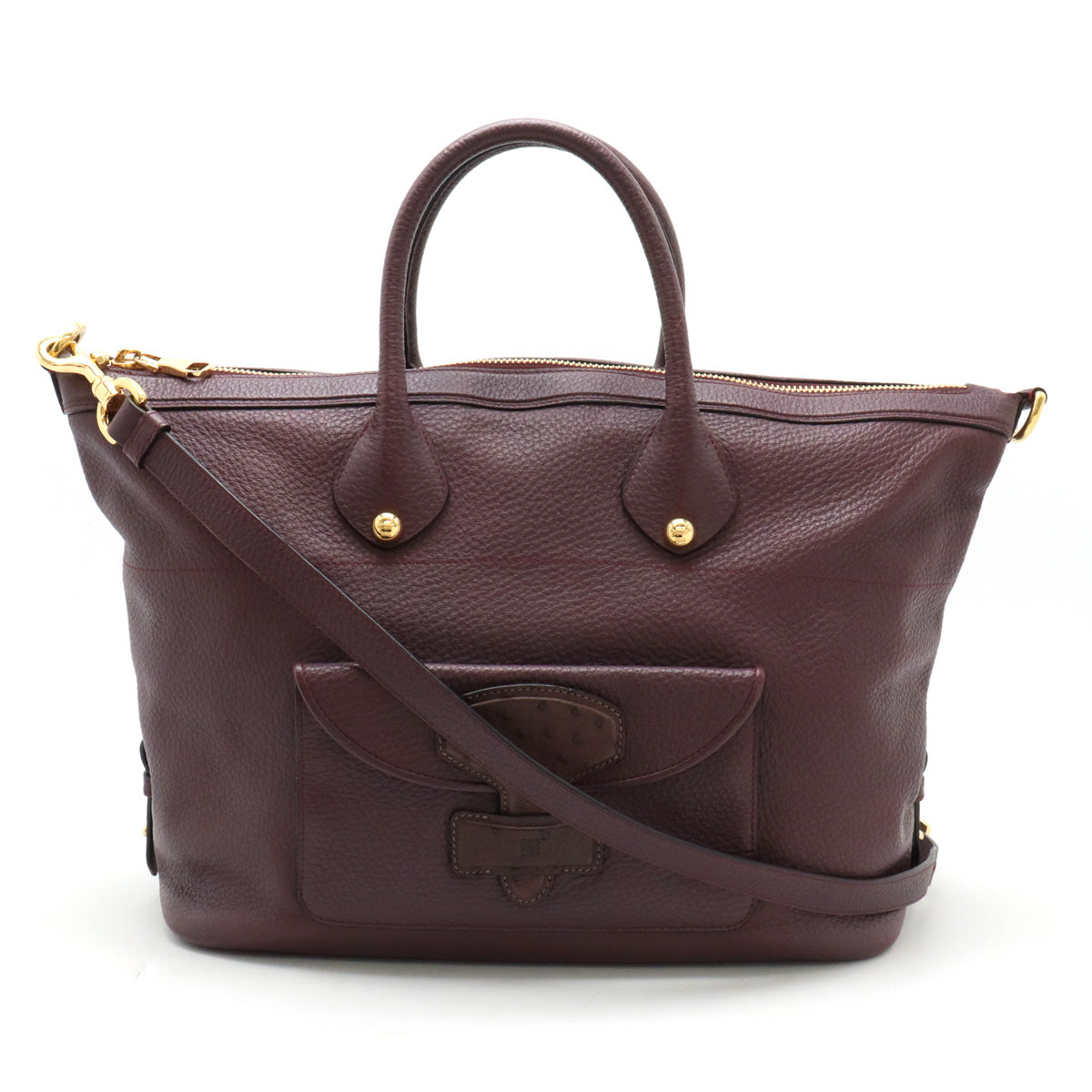 Loewe Leather Ostrich May 35 Tote Bag