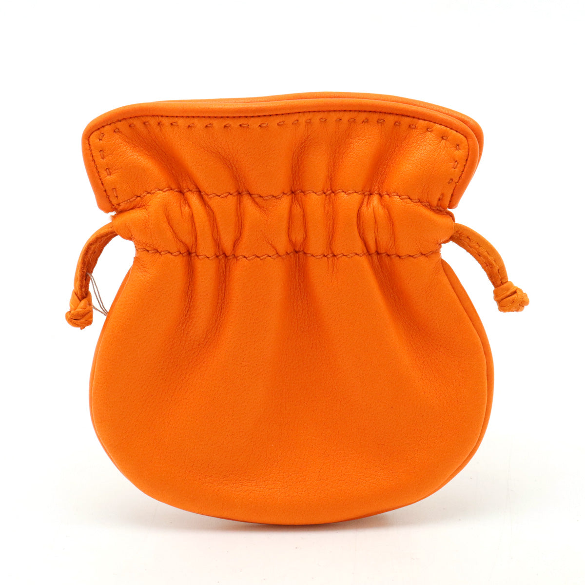 Hermes Leather Mini Drawstring Pouch